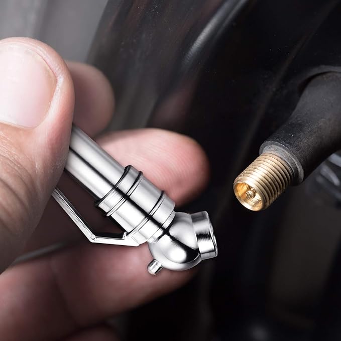 10 Pieces Pencil Tire Pressure Gauge Stainless Steel Stem Tire Pressure Gauge Accurate Mechanical Wheel Checker with 20 Pieces Tire Stem Valve Caps for Car Truck Motorcycle Bike