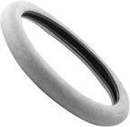 Ergonomic Leather Grip Steering Wheel Cover - Soft Plush Memory Foam Grip for Standard Size Wheels 14.5-15 inch Gray
