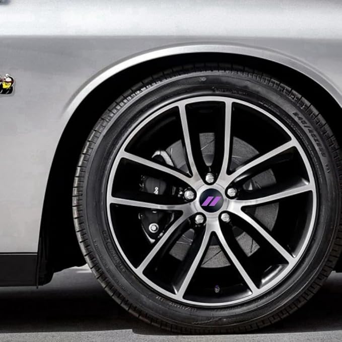 4pcs Wheel Center Cap 63mm/2.5 inches Slash Covers Hub Cap Compatible with Dodge Charger Challenger Durango Hornet Dart R/T SRT Magnum Nitro Journey Caliber Avenger and Ram (Purple)