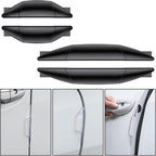 4 PCS Car Door Anti-Collision Strip, Rearview Anti-Impact Sticker, Door Protection Decorative Covers, Door Edge Bumper Guard, Universal Car Side Door Edge Protector (Black)