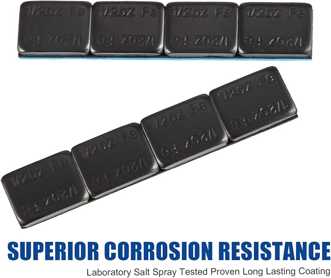 Upgraded Wheel Weights 1/2oz, 0.5oz, Black - 24PCS Adhesive Stick on Wheel Weights, 12oz/Box, Perfect for Cars/Trucks/SUVs/Motorcycles