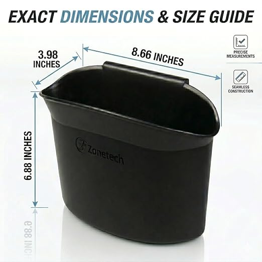 Portable Hanging Mini Car Garbage Can – Classic Black Trash Container - Premium Quality Automotive Universal Compact Traveling Wastebasket for Vehicle,Office, Home (1-Pack)