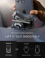 AINOPE Car Vent Phone Mount Holder for iPhone 17 Pro Max Car Mount [Drop-in Grip] Phone Holders for Your Car Air Vent Interior Accessories Gifts for Men for iPhone 17 Pro Max 16 15 14 Galaxy S26, Red