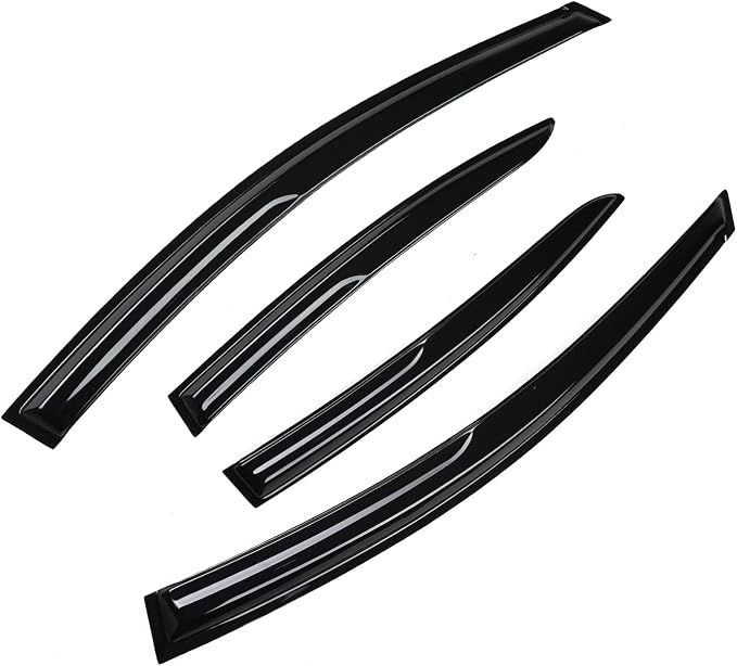 4 Pieces Smoke Tinted Tape-On Side Window Visor Deflectors Rain Guards Designed for Hyundai Elantra 2017 2018 2019 2020 SE SEL Value ECO Limited Sport