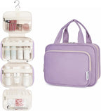 Hanging Toiletry Bag for Women Travel Makeup Bag Organizer Toiletries Bag for Travel Size Essentials Accessories Cosmetics (Purple (Medium))
