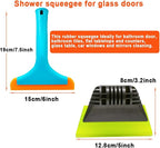 Window Tint Tool All-Purpose 6" Silicone Cleaning Squeegee 5 inch Handy Small Rubber Window Squeegee Auto Water Blade for Car Windshield, Window, Mirror, Glass Door,Shower(Green and Orange)