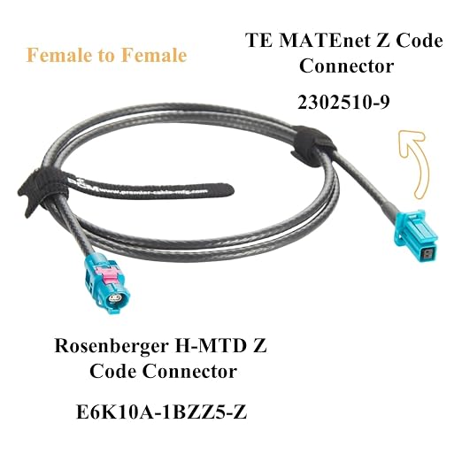 Original Rosenberger H-MTD Female to TE MATEnet Female Automotive Ethernet Cable 1Gbps E6K10A-1BZZ5-Z to 2302510-9 Shielded Connector 100/1000BASE-T1 for ADAS Camera, ECU, IVI Networking(1M/3.28FT)