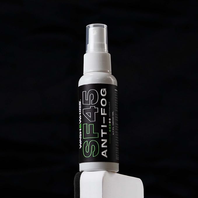 WASH&WHIPS SF45 Anti-Fog for Glass with Applicator Pad, Helps with Visibility on Windshields, Glass, Mirrors, Goggles, and Screens - 50ml