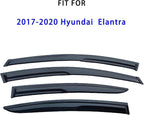 Tape On Window Visors Rain Guards Compatible with Hyundai Elantra 2017-2020,Smoke Tinted Side Window Vent Wind Deflectors Visors Shades for Elantra 17-20,Truck Accessories-4pcs