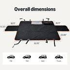 Dog Car Seat Cover for Back Seat, Scratch-Resistant Nonslip Hammock with Side Flaps and Seatbelt Openings for Cars, SUVs, and Trucks, Black