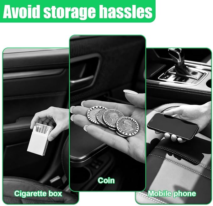 Car Door Organizer, Multifunctional Large Capacity Hanging Car Coin Holder, Universal Mini Auto Interior Storage Box Accessories for Keys, Phones, Sunglasses, Cards (2PCS)