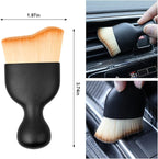 Car Detailing Brush, Auto Interior Dusting Brush, Car Soft Bristle Cleaning Tool, Universal Car Interior Crevice Brush for Dashboard, Air Conditioner Vents, Leather, Computer (Brown)