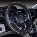 Small Size Steering Wheel Cover Anti-Slip,Safety,Soft,Breathable,Durable,Full Surround,Comfortable Grip Microfiber Leather (14-14.25 inch, Black Yellow)