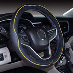 Small Size Steering Wheel Cover Anti-Slip,Safety,Soft,Breathable,Durable,Full Surround,Comfortable Grip Microfiber Leather (14-14.25 inch, Black Yellow)