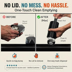 Car Trash Can Cup Holder | Max Car Trash Can | Fits in Most Cupholders | 5.6" x 3.5" | Traps More & Empties Less, Patent-Pending Compaction, Holds Many Weeks Small Garbage, Black/Grey