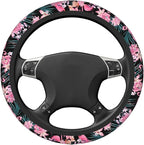 Tropical Flamingo Steering Wheel Cover Non-Slip Auto Steering Wheel Protector Car Accessories Universal Fit 15 Inches for Men Women