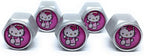 Hello Kitty Car Tire Air Valve Caps Auto Wheel Tyre Dust Stems Cover with Emblem Waterproof Dust-Proof Universal fit for Set/5 Pcs for Cars Luxury