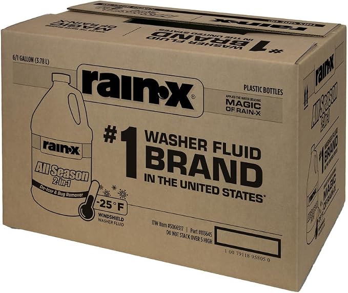 All Season -25°F 2-in-1 De-Icer & Bug Remover Windshield Washer Fluid - 1 Gallon (Pack of 6)
