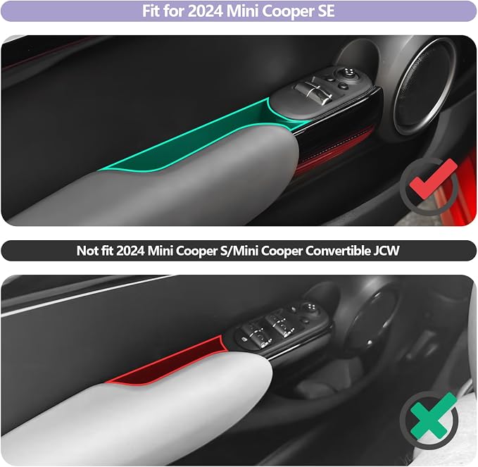 for 2024 Mini Cooper F56 Organizer Front Door Side Storage Box Door Side Organizer Grab Tray 2015-2024 Mini Cooper Countryman Armrest Phone Container Accessories 2PCS