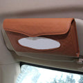 Car Tissue Holder - Sun Visor Napkin Holder, PU Leather Backseat Tissue Case for Truck (Brown)