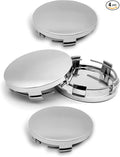 4PCS Car Wheel Center Caps, 60MM/2.36In OD 56MM/2.2In ID Center Hub Cover, ABS Snap-in Vehicle Rim Hub Caps, Rustproof Dustproof Center Cap for Rims, Universal Wheel Hub Decoration (Silver)