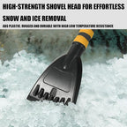27'' Car 2-in-1 Snow Brush Ice Scraper, Extendable&Detachable Snow Removal Tool for Windshield, Auto Comfortable Foam Grip&180° Pivoting Brush Head for Cars Trucks SUVs Window (Yellow/Black)