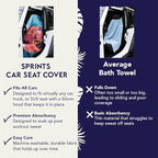 Athletic Running Towel, Full-Sized, Car Seat Cover - Performance Microfiber (Velocity Blitz Cream)