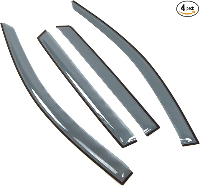 Car Window Rain Guard | Outside Mount Visors Auto Side Window Deflectors | Windows Visor Rain Shields Compatible with 2015-2016 Ford Edge | 4 Pcs Set, LGWV2-794, Light Tinted