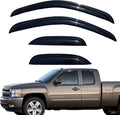 Tape On Window Visors Rain Guards for 2007-2013 Chevrolet Silverado & GMC Sierra 1500/2500HD/3500HD Extended Cab,Side Window Deflectors Vent Visors,Easy Install,Car Accessories for Weather Protection
