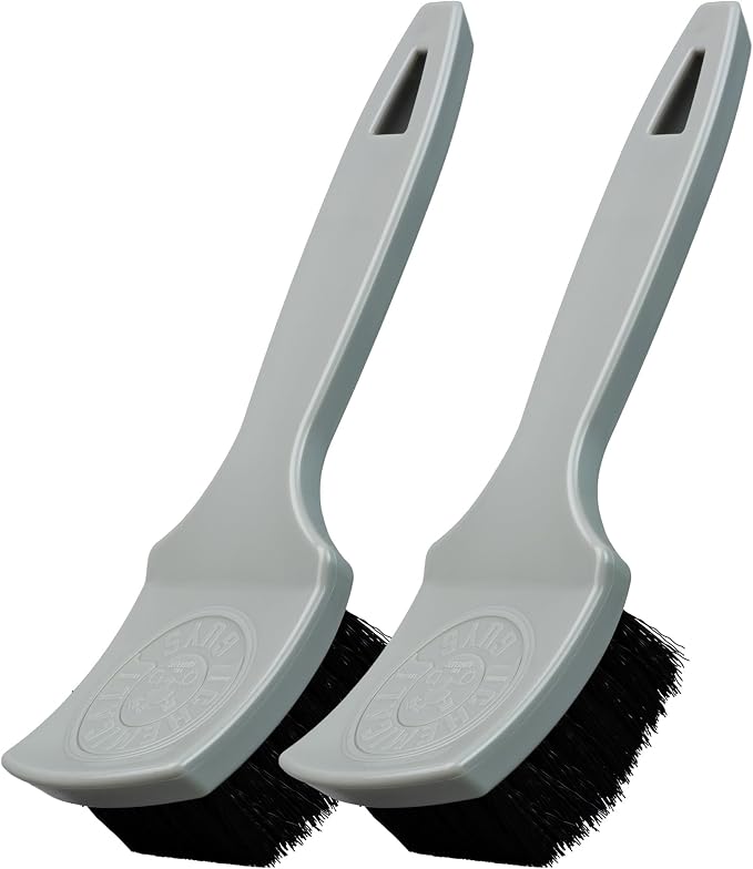 The Nifty Interior Detailing Brush 2 Pack, Soft Bristle Cleaning Tool for Car Vents, Dashboards, Steering Wheels, Door Panels, Cup Holders, Auto Interior Detail Brush Set - Grey