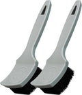 The Nifty Interior Detailing Brush 2 Pack, Soft Bristle Cleaning Tool for Car Vents, Dashboards, Steering Wheels, Door Panels, Cup Holders, Auto Interior Detail Brush Set - Grey