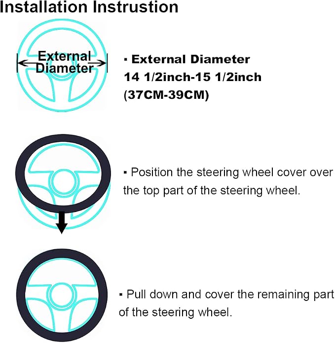 3Pcs Set Fashion Fluffy Fuzzy Wool Fur Soft Car Steering Wheel Cover with Handbrake Cover & Gear Shift Cover for Women/Girls/Ladies Auto Long Wool Accessories, Pink