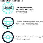 Soft Fluffy Wool Sheepskin car Steering Wheel Cover for Girls Women Universal car 14 1/2-15 1/2inchs (Claret)
