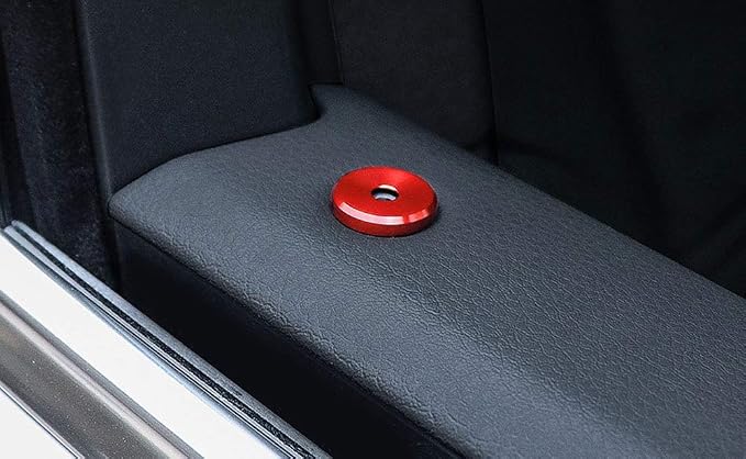 4pcs Sports Red Aluminum Decorative Door Lock Indicator Light Cap Covers Compatible with Porsche Cayenne Panamera Macan