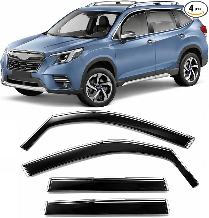 2019-2024 in-Channel Rain Guards for Subaru Forester Side Window Visor Deflectors, SK Premium Sport Limited Touring, Durable Tinted Vent Shades 2020 2021 2022 2023