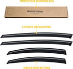 Rain Guards for Toyota Prius 2023-2026 & Prius Prime 2023-2026, Out-Channel Window Visor Shields Vent Deflector Shade Wind Dark Smoke 23 24 25, Tape-On Outside-Mount, 4PCS
