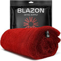 BLAZON Redline XL Car Drying Towel - Ultra Premium 1300 GSM Microfiber Drying Towel - Max Absorption, Streak-Free Finish, Super Soft Twisted Loop Design - Dries Full Vehicle - Extra Large 2 x 3 ft