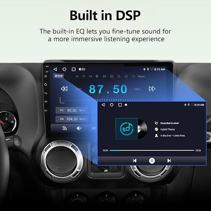 Car Radio Stereo for Jeep Wrangler JK 2007-2018 Dodge Ram 1500 2500, 4Core 64GB with CarPlay Android Auto