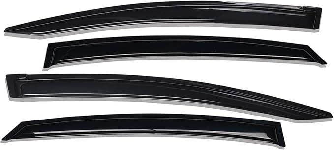 Extra Durable Outside-Mount Auto Vent Window Visor, Fits 2016-2019 Chevrolet Cruze (EXCLUDES 2016 Cruze Limited), UV Protection Rain Guard, Original Wind Deflector, No-Drill, Smoke, 4-Pcs