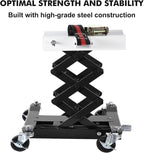 Transmission Jack 450 LBS Capacity: Low Profile Lift with 2M Safety Straps & 4 Brake Wheels, 7-23 Inch Range for Car & Truck Repair (Black)