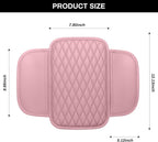 Car Center Console Cover, Upgraded Microfiber Leather Car Arm Rest Cover with 2 Storage Bags Universal Armrest Cover for Car Storage Box Car Interior Accessories Protector for Most Vehicle-Pink