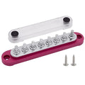 8 x M5 (#10) Studs Power Distribution Block Bus Bar 12V, 5.9" HD 120A Marine BusBar Battery Distribution Block W/Cover for Car Boat Solar (Red)