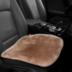 Genuine Sheepskin Auto Seat Pad, Australian Soft Wool Seat Cover Breathable and Sweat-Wicking Comfort Warm Universal Fit,19.2 inch x19.2 inch (Front seat Cushion 1pc, Light Brown)