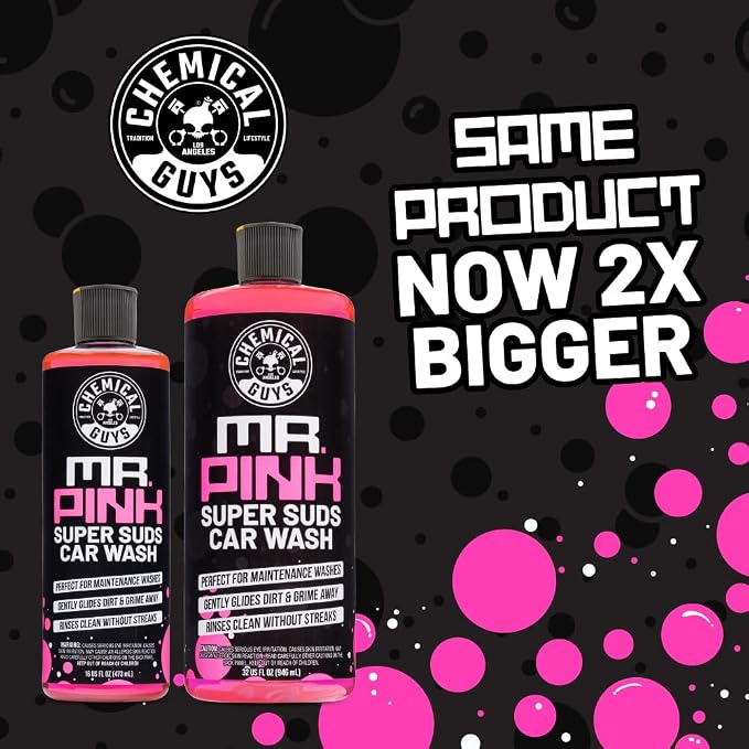 Mr. Pink Foaming Car Wash Soap (Works with Foam Cannons, Foam Guns or Bucket Washes) Safe for Cars, Trucks, Motorcycles, RVs and More, Candy Scent, Extra Large Size 32 fl oz - CWS_402_32