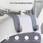 Car Headrest Hook, 2 Pack Leather Car Seat Hooks for Purses and Bags, Car Organization Accessories (Pink)