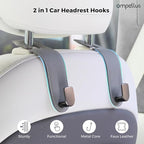 Car Headrest Hook, 2 Pack Leather Car Seat Hooks for Purses and Bags, Car Organization Accessories (Tan)