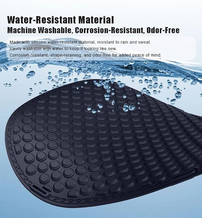 Motorcycle Heated Seat Cushion for Yamaha Xmax 300 MT15 MT-15 MT125 MT-125, Electric Silicone Seat Pad, 3-Speed Adjustable Temperature, Fast-Warming Water-Resistant Slip-Resistant