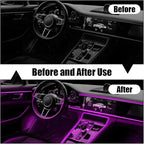 EL Wire Interior Car LED Strip Lights, USB Car Neon Light Strip with Sewing Edge, 16FT Neon Light 5V with Fuse Protection, Electroluminescent Car Indoor Decorations (Purple)