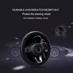 Ultra Fine Carbon Fiber Leather Steering Wheel Cover, Anti Slip and Sun Protective Protect The Steering Wheel, Easy to Install,Universal of 14.5"-15" (Black)
