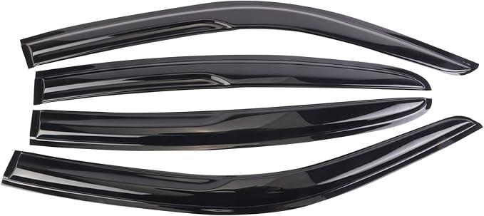 Durable Window rain Guards for 2011-2021 Dodge Charger, Original Tape-on Window Visors, Window Deflector for Cars, Dark Smoke, 4 PCS, WV94313